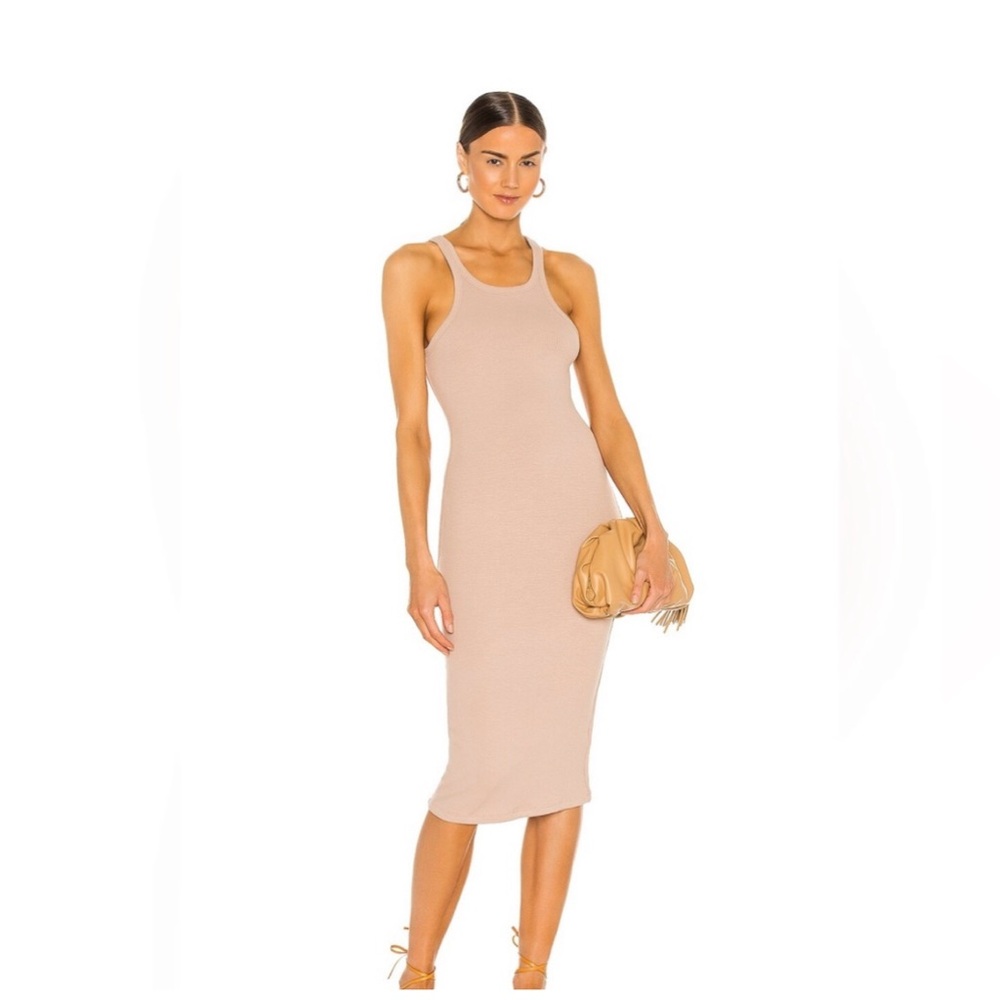 LNA Skinny midi racer dress in nude, SZ xs